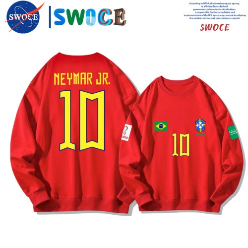 Football star Neymar No. 10 round neck pullover sweatshirt